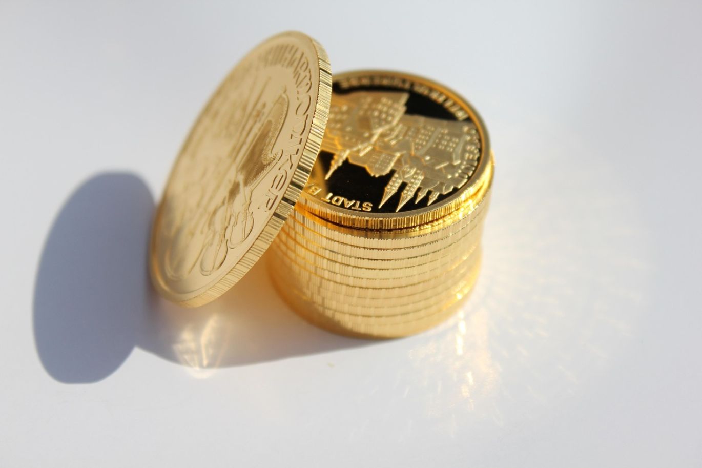 Close-up of gold coins representing a Birch Gold Ira investment