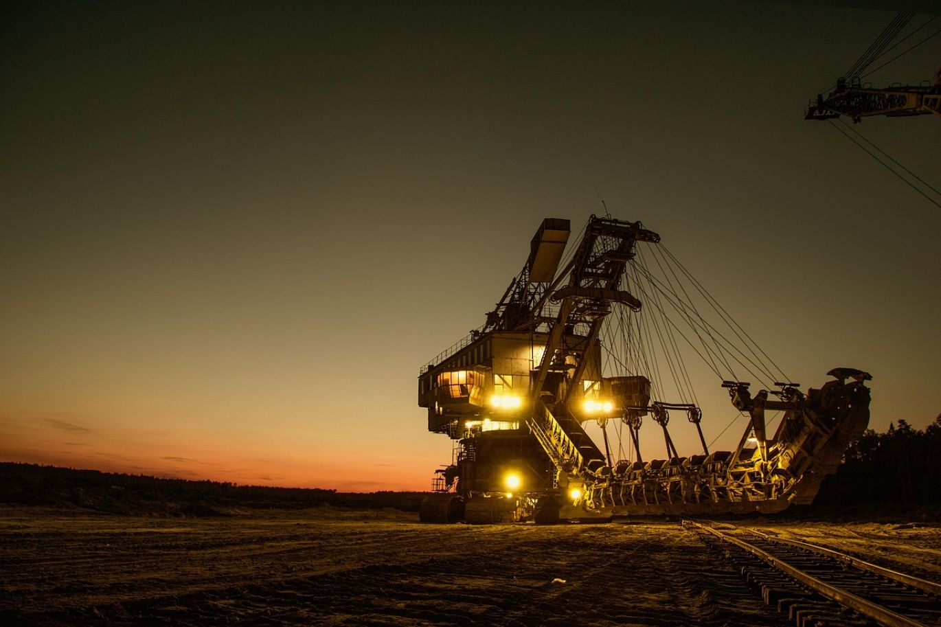 Industrial view of copper mining stocks and processing equipment