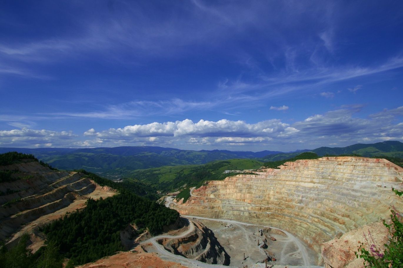 Industrial view of Iron Mining operations and extracted iron ore in Kenya.