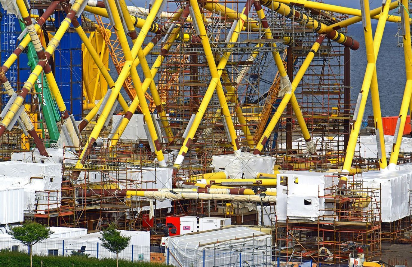 A raisebore drilling rig is used to create vertical shafts for mining operations
